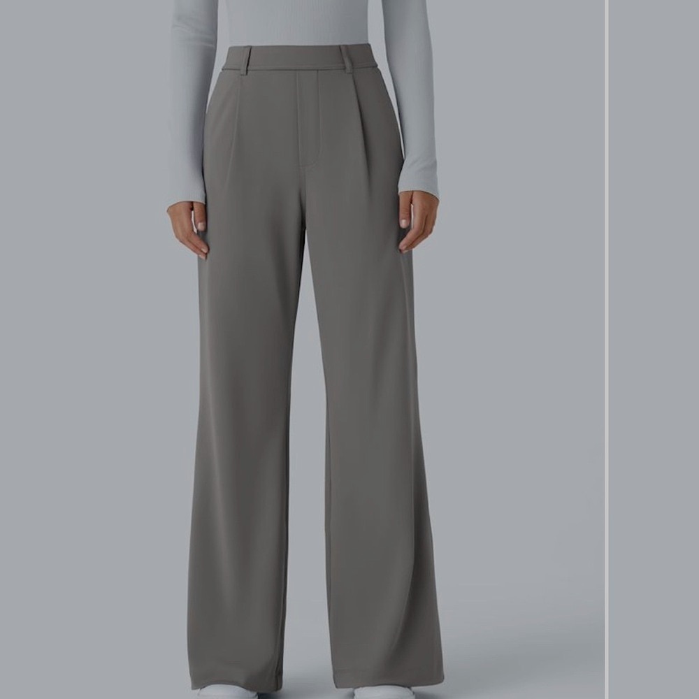NWT HALARA Gray Wide Leg Pants High-Rise